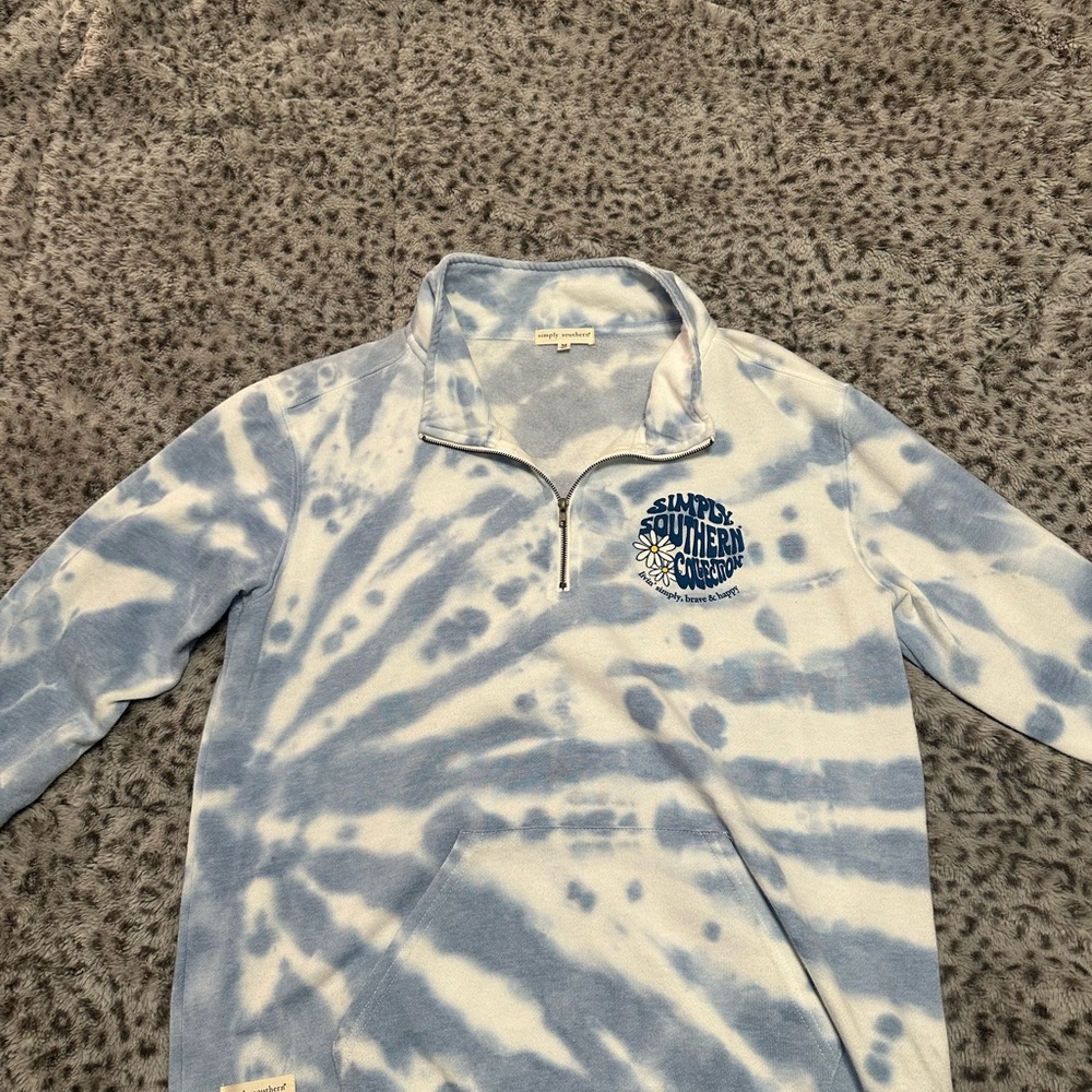Simply Southern Sky Blue and White Pullover